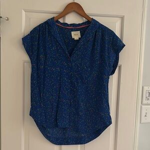 Maeve Blue Confetti Patterned Women's Blouse